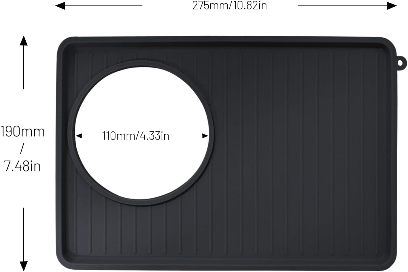 Coffee Mat for Breville 876, Espresso Tamper Mat, Food Grade Silicone Non-Slip, 10.83in x 7.48in, Waterproof Heat Resistant, Espresso Tamping Station for Espresso Machine Barista Accessories (Black)