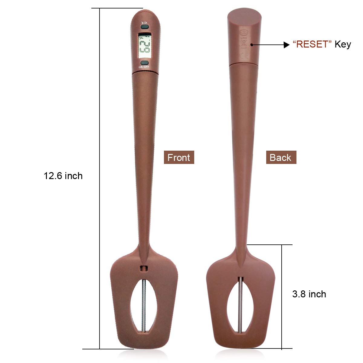 Efeng Candy Spatula with Thermometer Built in and Pot Clip – Fast Instant Read Digital Spatula Thermometer for Candy Making,Chocolate,jams,syrups with BPA Free Silicon Spatula