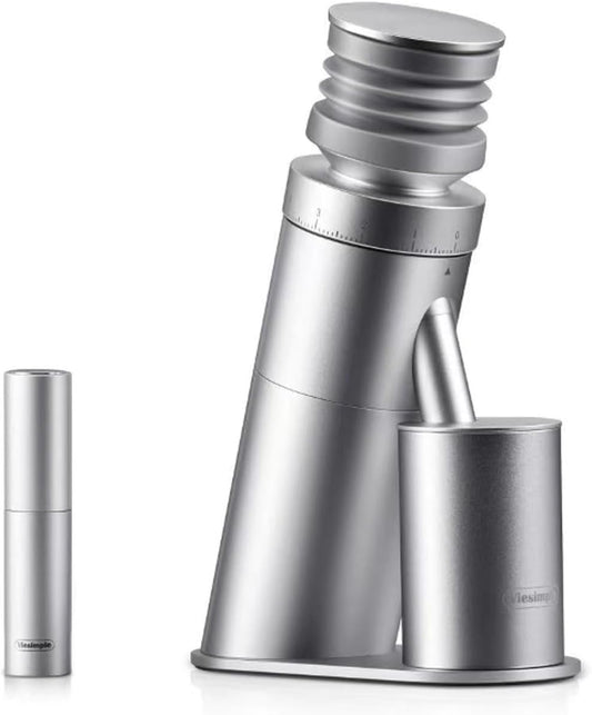 Coffee Grinder, Viesimple Gen 4, Single Dose Burr Coffee Grinders with Magnetic Dosing Cup, Electric Coffee Bean Grinder with Anti-Static Design, Espresso Grinder Compact & Quiet for Home Use Silver