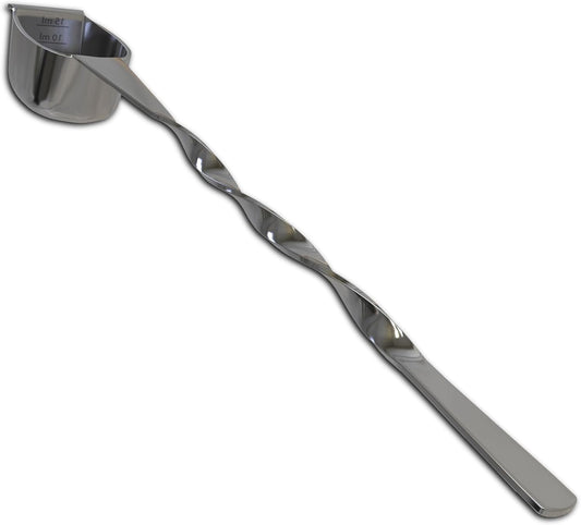Rattleware Stainless Steel Spoon Twist - Espresso Spoon with Graduated Measure and Scraper Front - Perfect for Precision Coffee Making