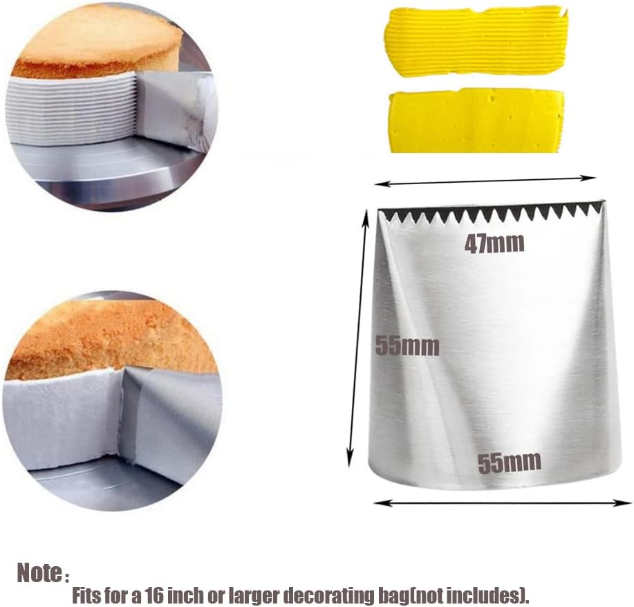 Large Piping Tips for Cake Decorating,Extra Large Icing Tips with Cake Icer Tip,Churro Piping Tip & Closed Star Pastry Tip,Seamless