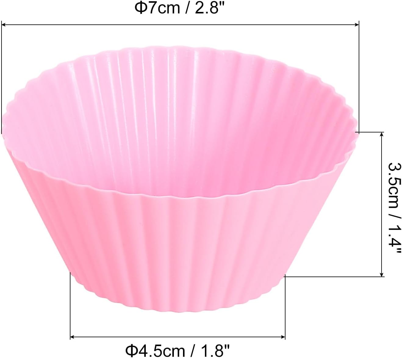uxcell 42Pcs Silicone Cupcake Liners, Non-Stick Baking Cups, for Cooking Eggs, Baking Muffins and Make a Cake(Pink)