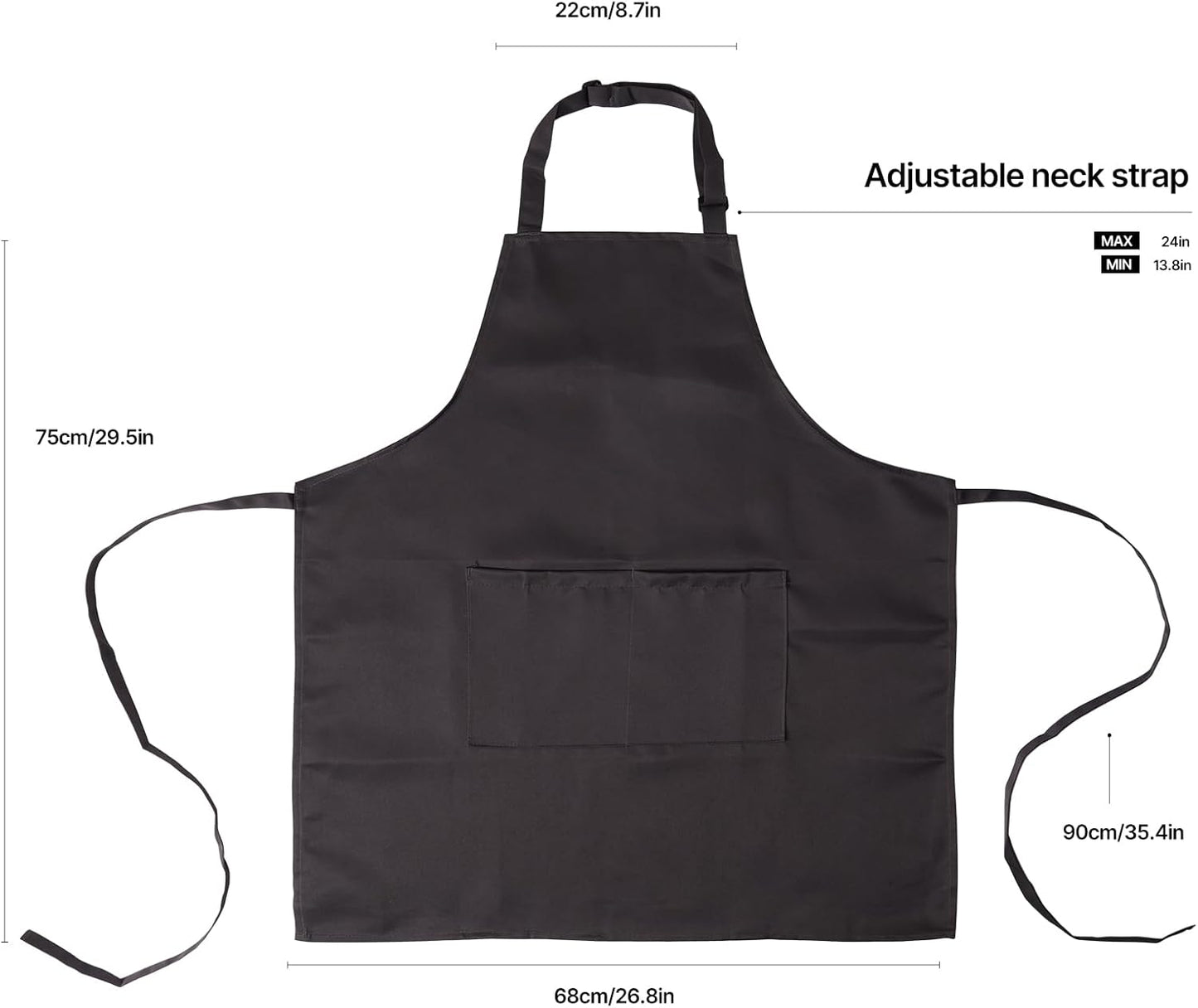 Kitchen Bib Apron for Women Men with Pockets Chef Art Aprons for Cooking Painting Pottery Ceramics