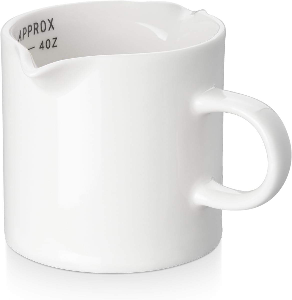 Espresso Cups, 5 OZ Ceramic Double Spouts Cups, Espresso Shot Cup with Handle and Measuring, Small Coffee Mugs Accessories for Espresso Machine Set Suitable for Milk Syrup