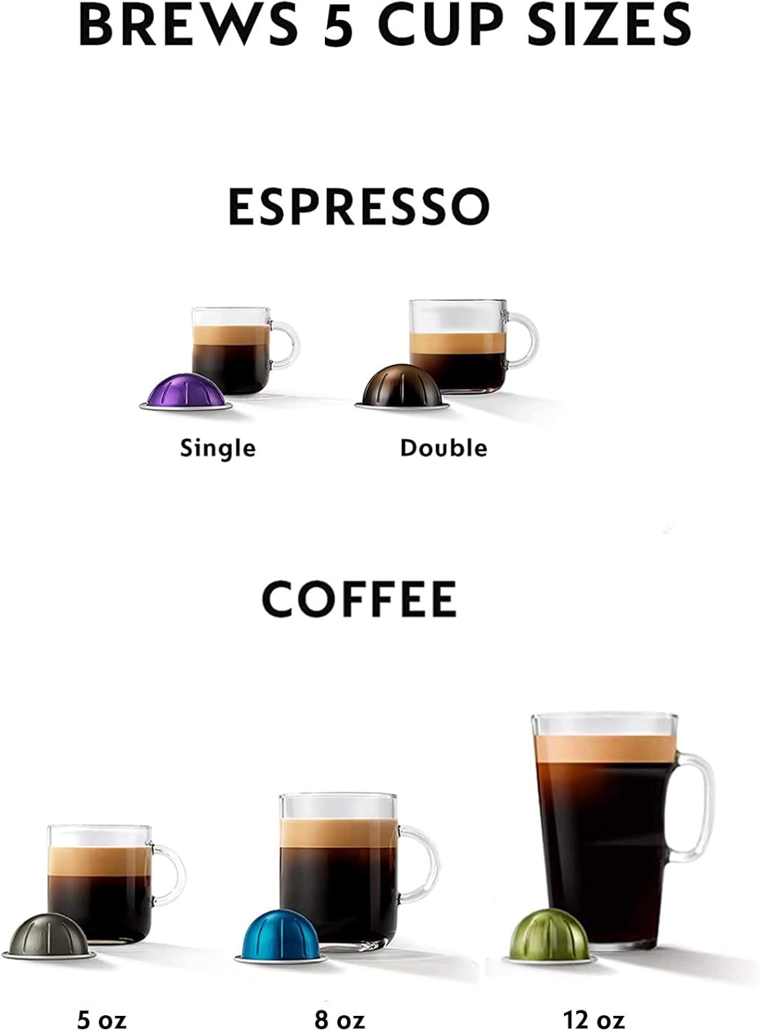 Nespresso Vertuo Pop+ Coffee and Espresso Maker by Breville with Milk Frother, Dark Grey