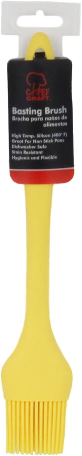 Chef Craft Premium Silicone Basting Brush 10.25 Inch, Yellow