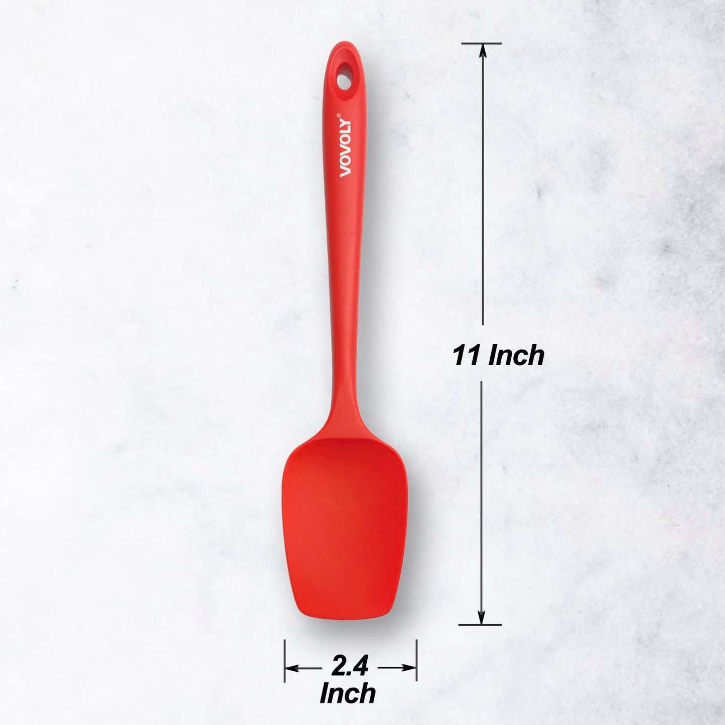 Silicone Spatula Set, High Heat Resistan Rubber Spoon Spatula, Non-Stick Spoonula with Seamless One Piece Design, Flexible Scrapers Baking Mixing Tool,3 Pack,Red