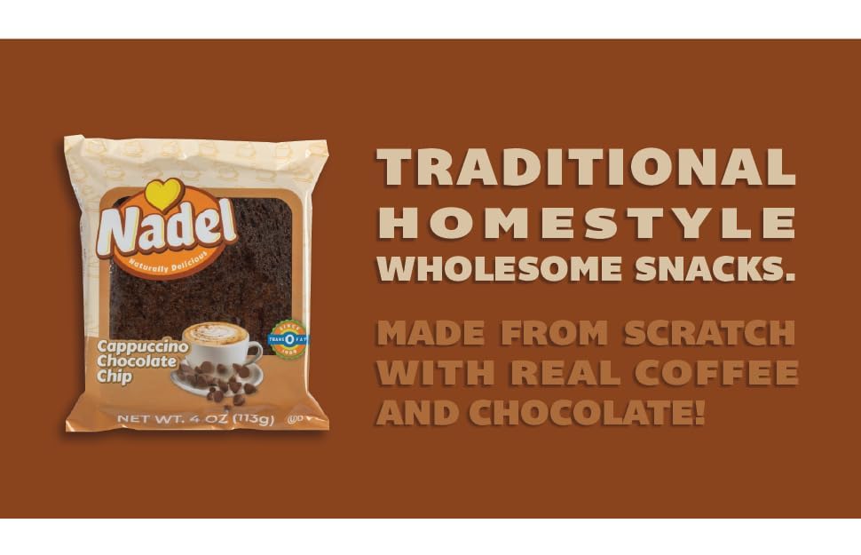 Nadel - Naturally Delicious Sweet Breads Variety Pack (Banana Walnut, Cappuccino Chocolate Chip, Carrot Walnut, Zucchini Walnut). (12 Pack, 3 Breads Per Flavor)