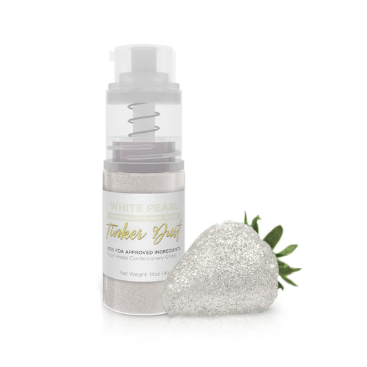 Bakell - White Tinker Dust (4g, 1x Mini Spray Pump) Edible Glitter for Food, Desserts, and Beverages!