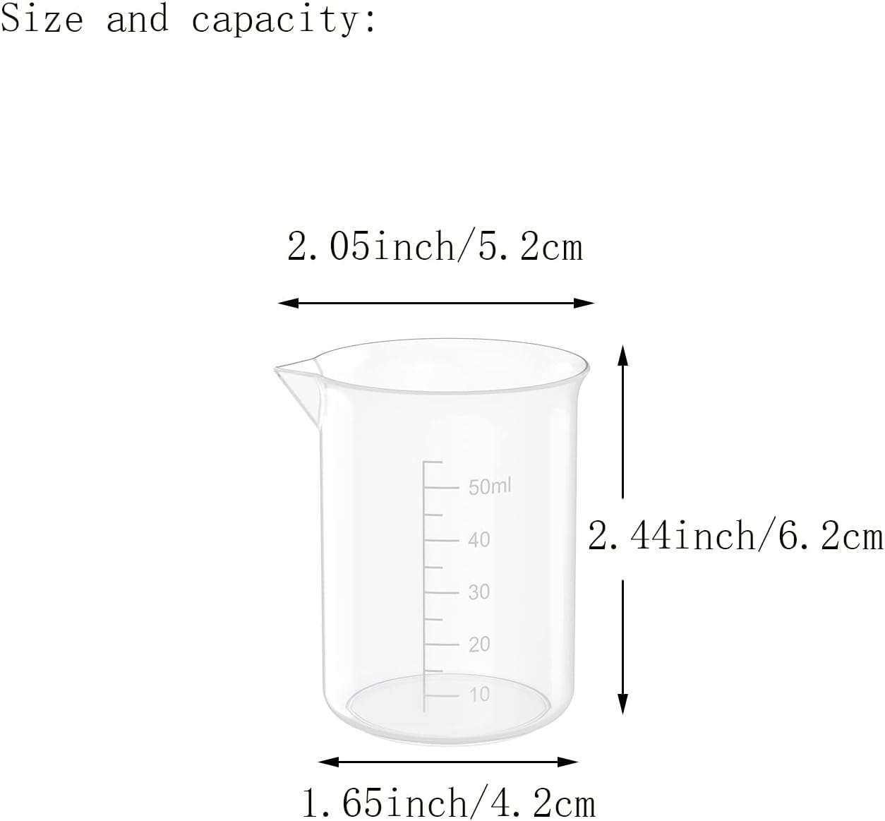 17 Oz Transparent Lab Measuring Cup, 500ml Plastic Beaker Cups, for Science Experiment, Liquid Measuring, 12 Pcs