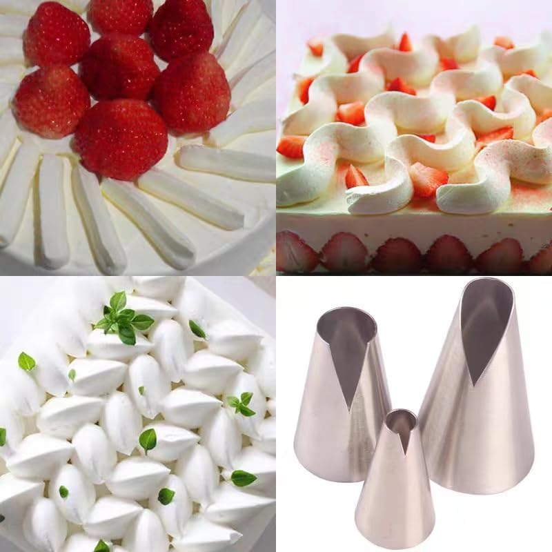 cake piping tips, Russian Piping Tips Set,V-shaped Wave Nozzles Piping Kit - DIY Icing Nozzle Tool for Cupcakes (V-shape)