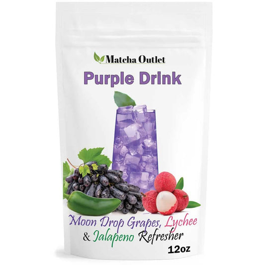 Purple Drink Powder Moon Drop Grapes Lychee and Jalapeno Refresher Natural Superfood 12oz Great For Loaded Tea Bubble Tea