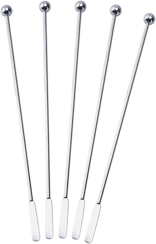 5 pcs Stainless Steel Coffee Beverage Stir Sticks Cocktail Stirrers Drink Swizzle Stick 7.4" Swizzle Stick Picks Tools