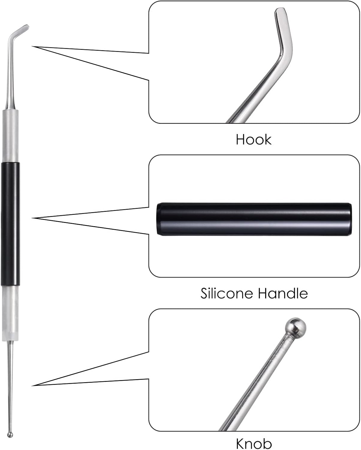 Latte Art Set (3 Tools) for Latte Art, Cappuccino and Espresso, SANTOW Espresso Latte Art Tools, Spoon & Lance, Spatula & Spike and Knob & Hook Decorating Pen Set 3 Pieces