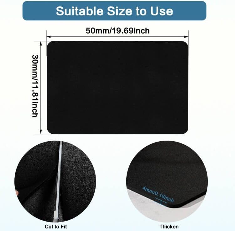 Coffee Mat 12''x19'' Dish Drying Mats for Kitchen Counter - Absorbent Hide Stain Bar Accessories Anti Spill Rubber Backed - Fits Under Coffee Maker Espresso Machine Dish Rack (Black)