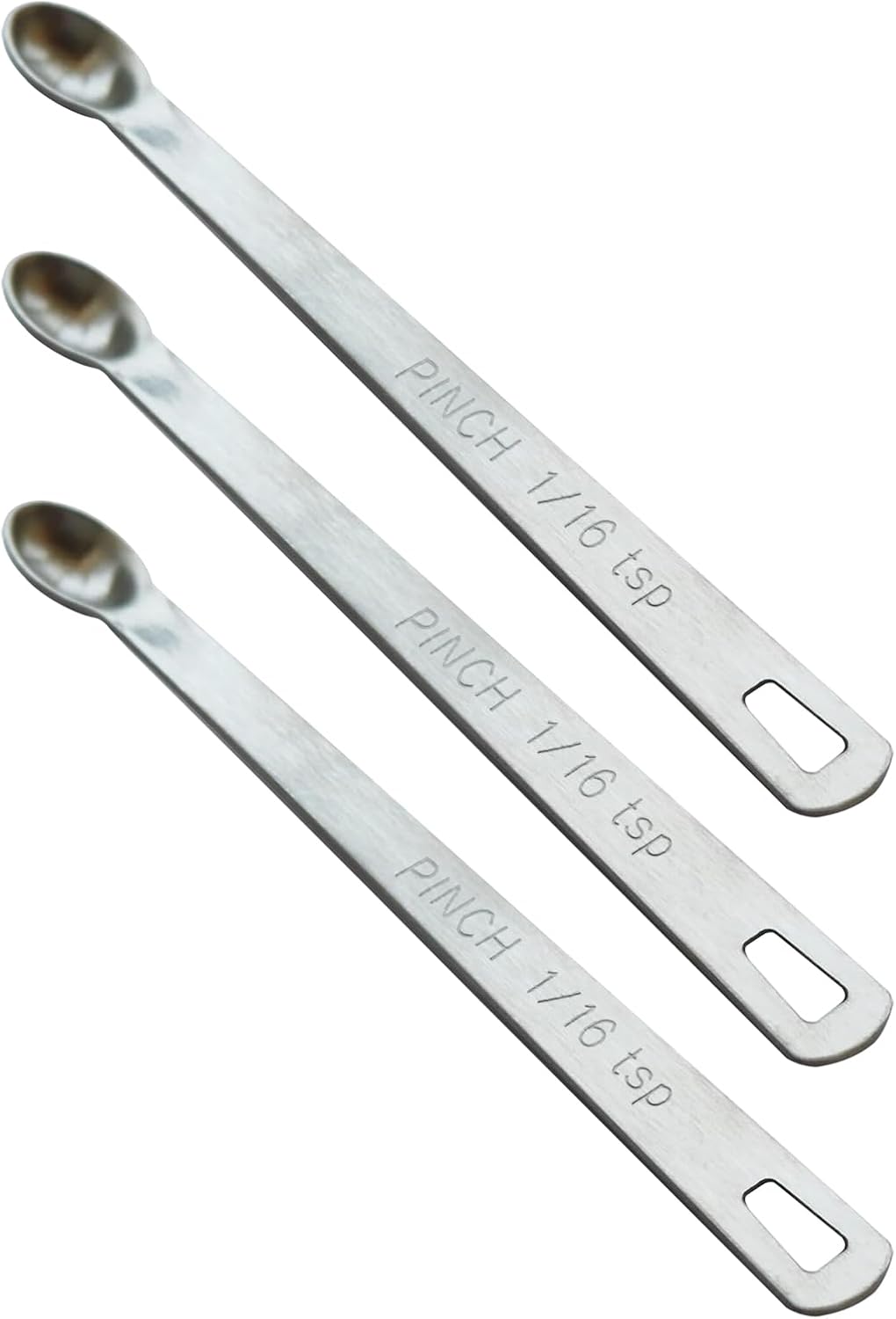 3PCS 1/16 Teaspoon(1/16tsp, 0.31ml, Pinch) Single Tiny Measuring Spoon, Small Individual Stainless Steel Measure Spoons Only