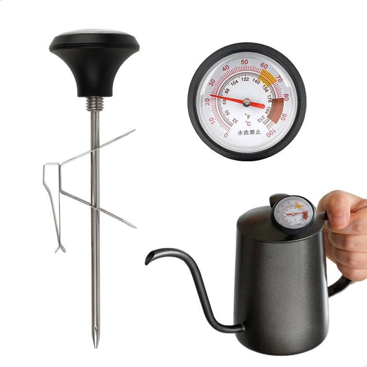 watchget Instant Read Coffee Thermometer with 1.5-Inch Dial & 5.3-Inch Probe, Ideal for Coffee Drinks and Chocolate Milk Foam, Precision Temperature Measuring Tool