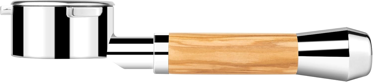 LILQ 54mm Bottomless Naked 3 Ears Portafilter Compatible with Breville Machines Stable Handle (Olive Fusion, 54mm)