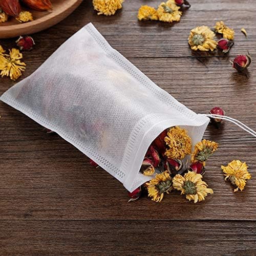 Fenshine 400 Pcs Tea Filter Bags Disposable Empty Tea Bags Drawstring Seal Tea Infusers Bag for Loose Leaf Teal