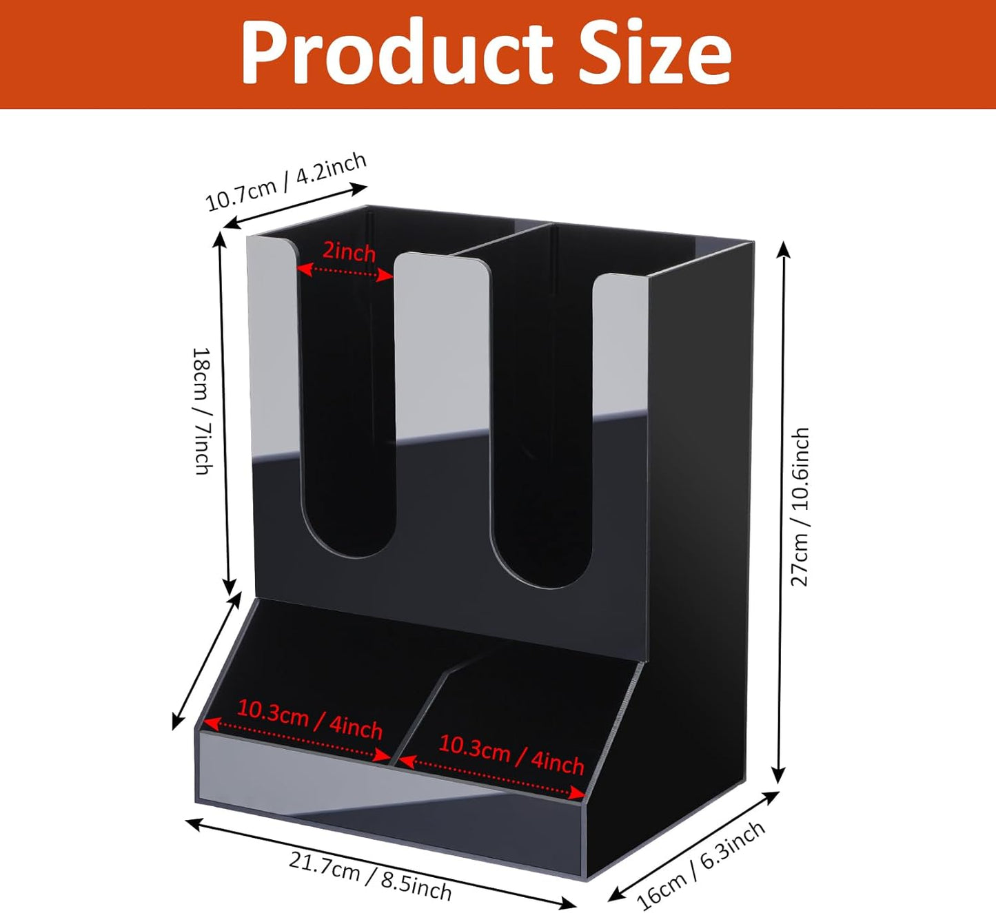 MYITYARD Coffee Station Organizer, Coffee Cup Holder for Countertop, Cup and Lid Dispenser with 4 Compartment, Coffee Bar Accessories Organizer for Home, Kitchen, Office and Breakroom