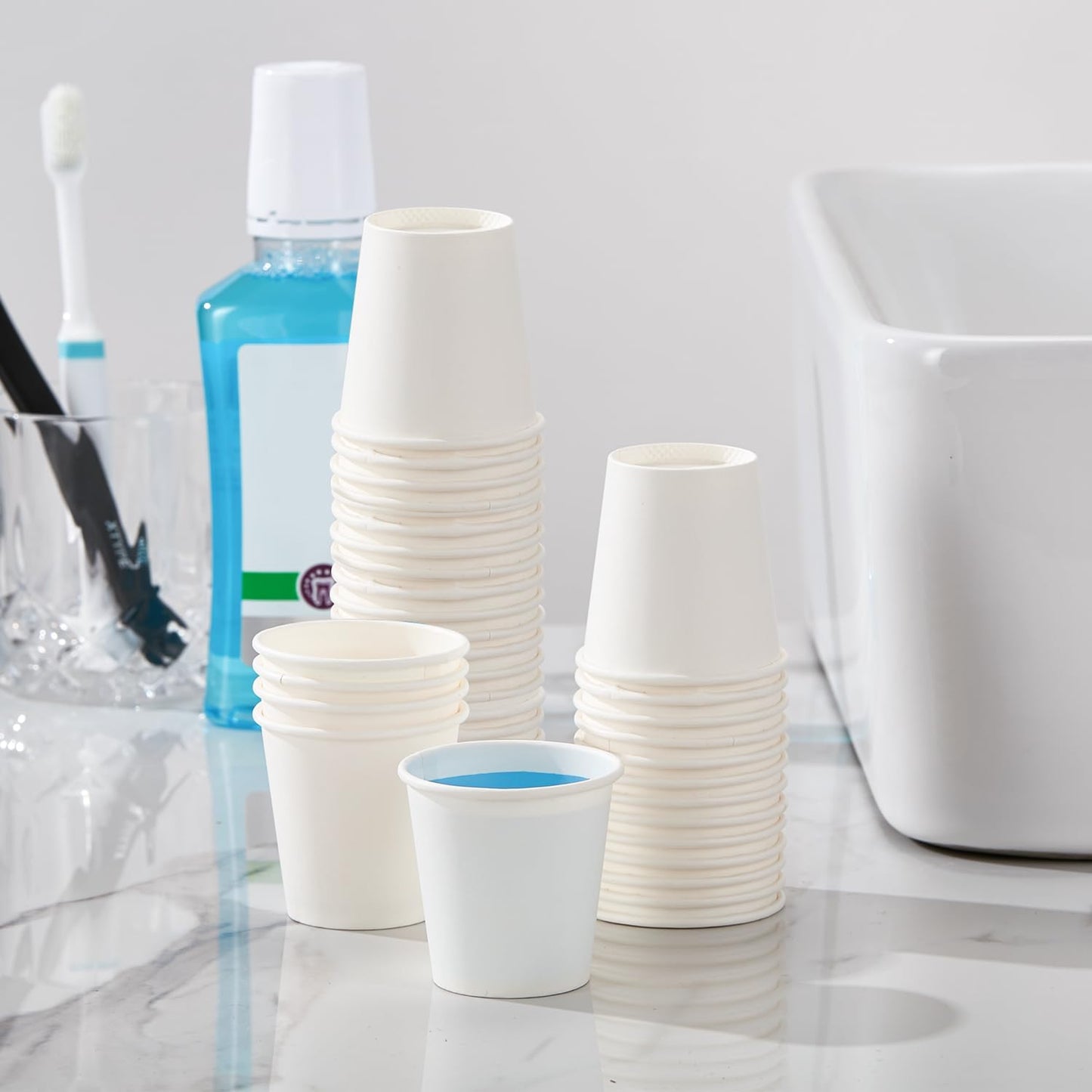 1200 Pack 3 oz Paper Cups, Small Disposable Bathroom Mouthwash Cups, Espresso Cups,Mini White Paper Cups 3 Ounce for Parties, Bathroom, Picnics, Travel and Events