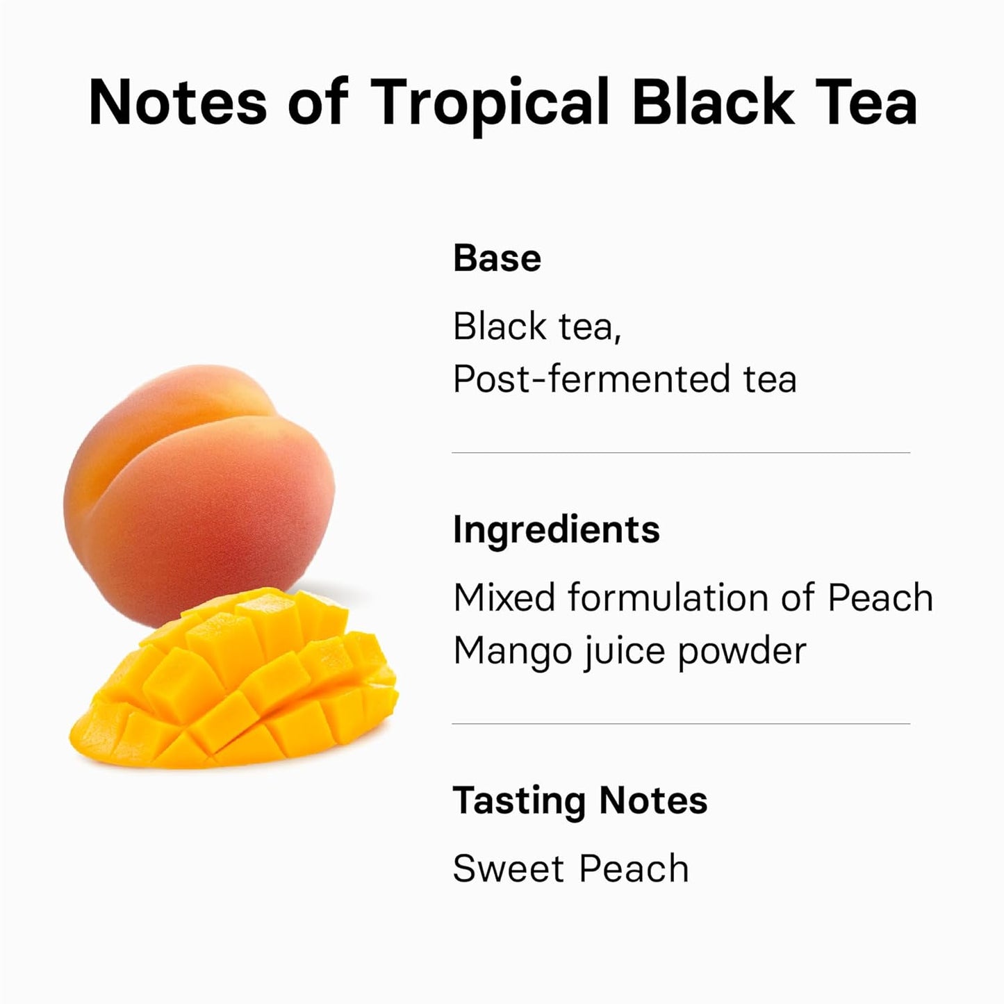 OSULLOC Peach Black Tea (Tropical Mango & Peach Flavor), Fruit tea Blend, Premium Teabags from Jeju Island, 20 count