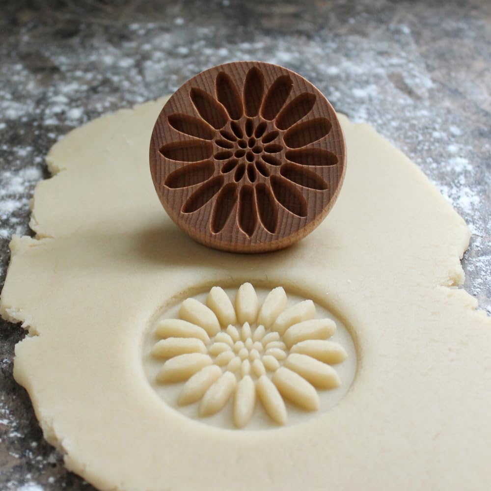 Wood Cookie Stamp, 2.5 Inch (Summer Flower CS-074)