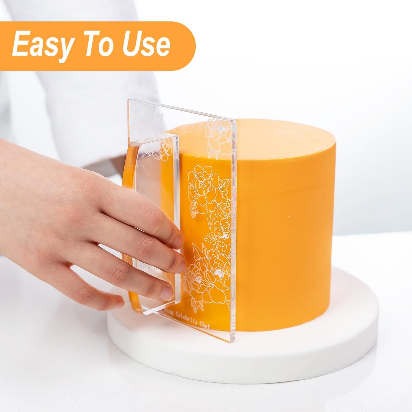 KALAIEN Fondant Smoother with Handle Acrylic Cake Smoother Tool for Icing fondant tools set-Square