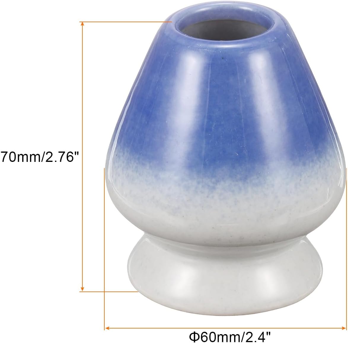 HARFINGTON Ceramic Chasen Stand 70mm Matcha Whisk Holder Teas Set Whisks Stand Traditional Matcha Tea Chasen Holder Tea Set Accessories for Tea Tasting, White/Blue