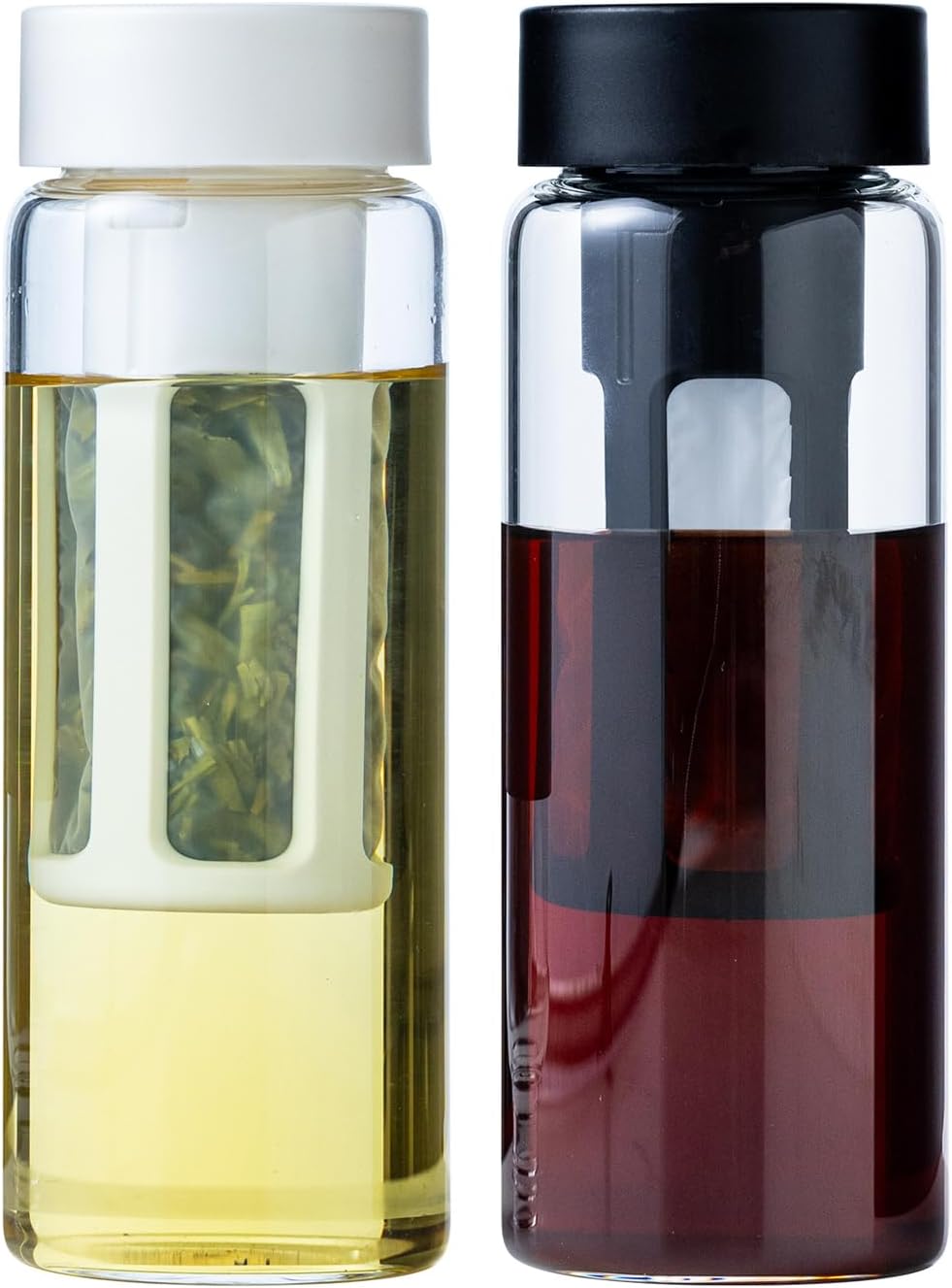 19oz Cold Brew Bottle, Cold Brew Maker with Removable Filter, BPA - Free Portable Cold Brew Tea Bottle for Iced Tea, Cold Brew & Fruit Infusion (Black+White)