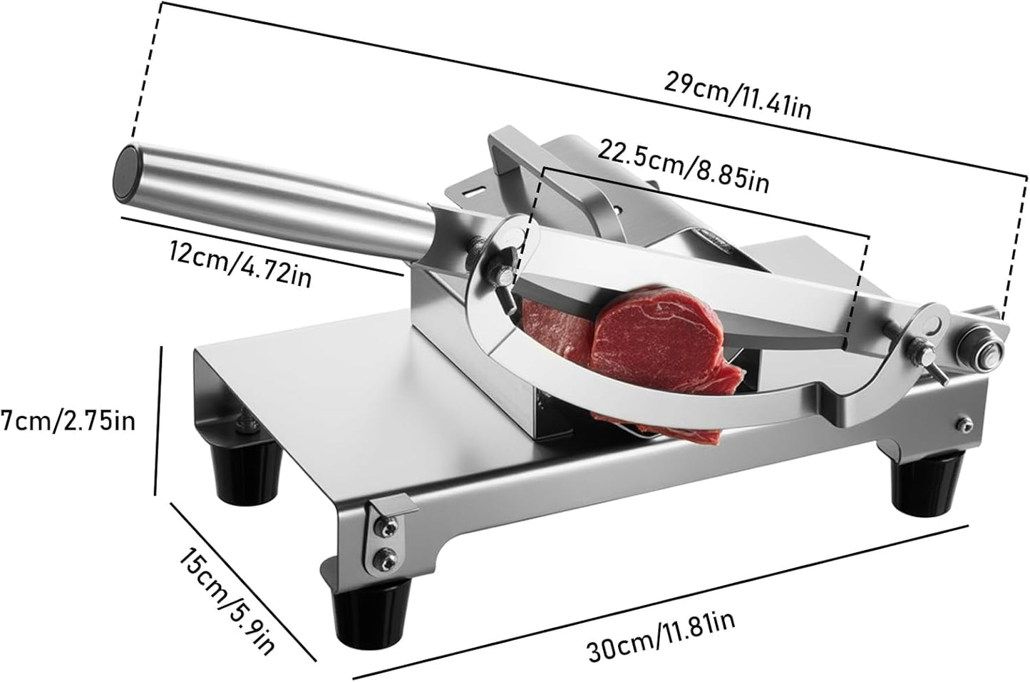 PARACITY Manual Frozen Meat Slicer, Upgraded Stainless Steel Meat Cutter Beef Mutton Roll for Hot Pot BBQ, suitable for home cooking, Cheese slicing, BBQ slicing