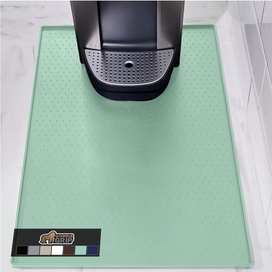 GORILLA GRIP Silicone Coffee Mat, 15x23, Espresso Drink Bar Station Accessories, Waterproof Heat-Resistant Dish Drying Mats, Stay in Place on Kitchen Counter, Home Kitchen Décor Essentials, Mint