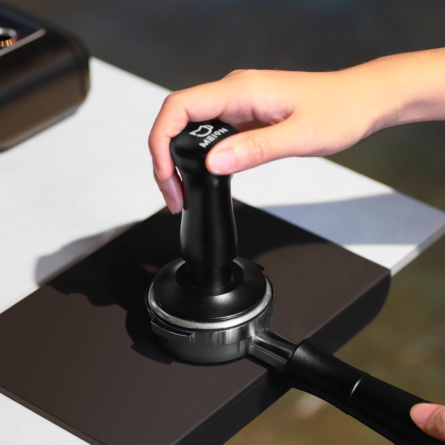 MEION 58mm Bottomless Portafilter&Puck Screen Kit Compatible for Gaggia 58mm, fit Gaggia Carezza, Gaggia Cubika Plus, Gran Gaggia Deluxe（Black）