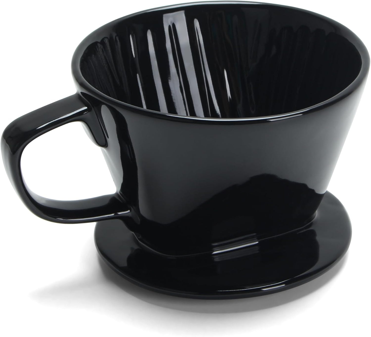 Ceramic Pour Over, Black Ceramic Pour Over Coffee Dripper, 3 Holes, Single Small Coffee Dripper for Office, Home, Travel, Camping