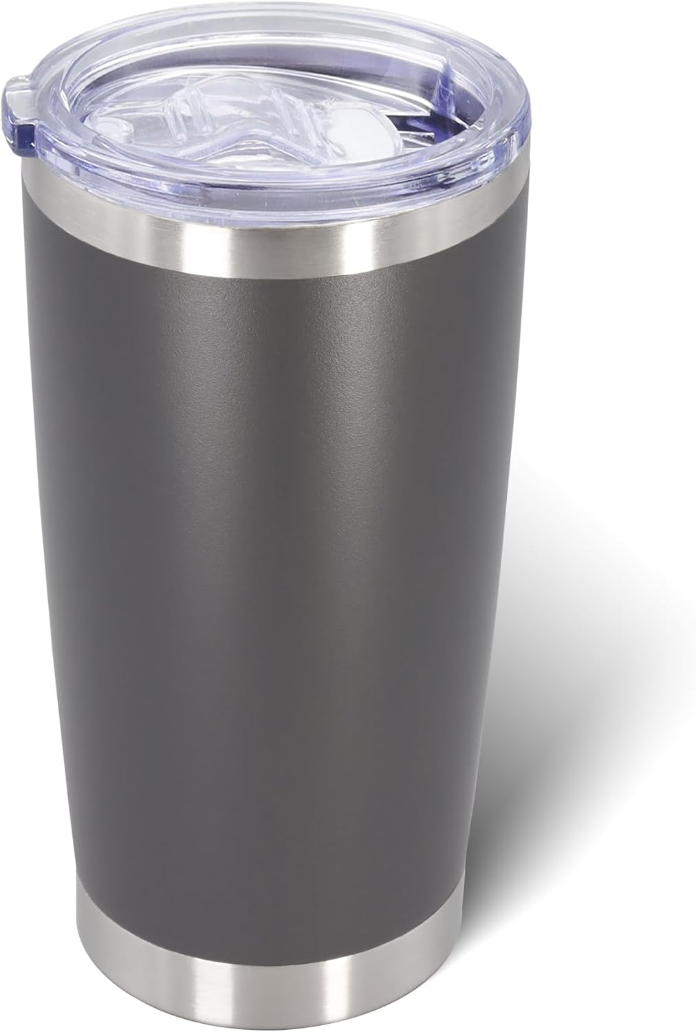 20oz Tumbler Bulk Stainless Steel Tumblers with Lid Vacuum Insulated Double Wall Travel Coffee Mug Powder Coated Tumbler Cup for Hot and Cold Drinks(Grey, 1 pack)