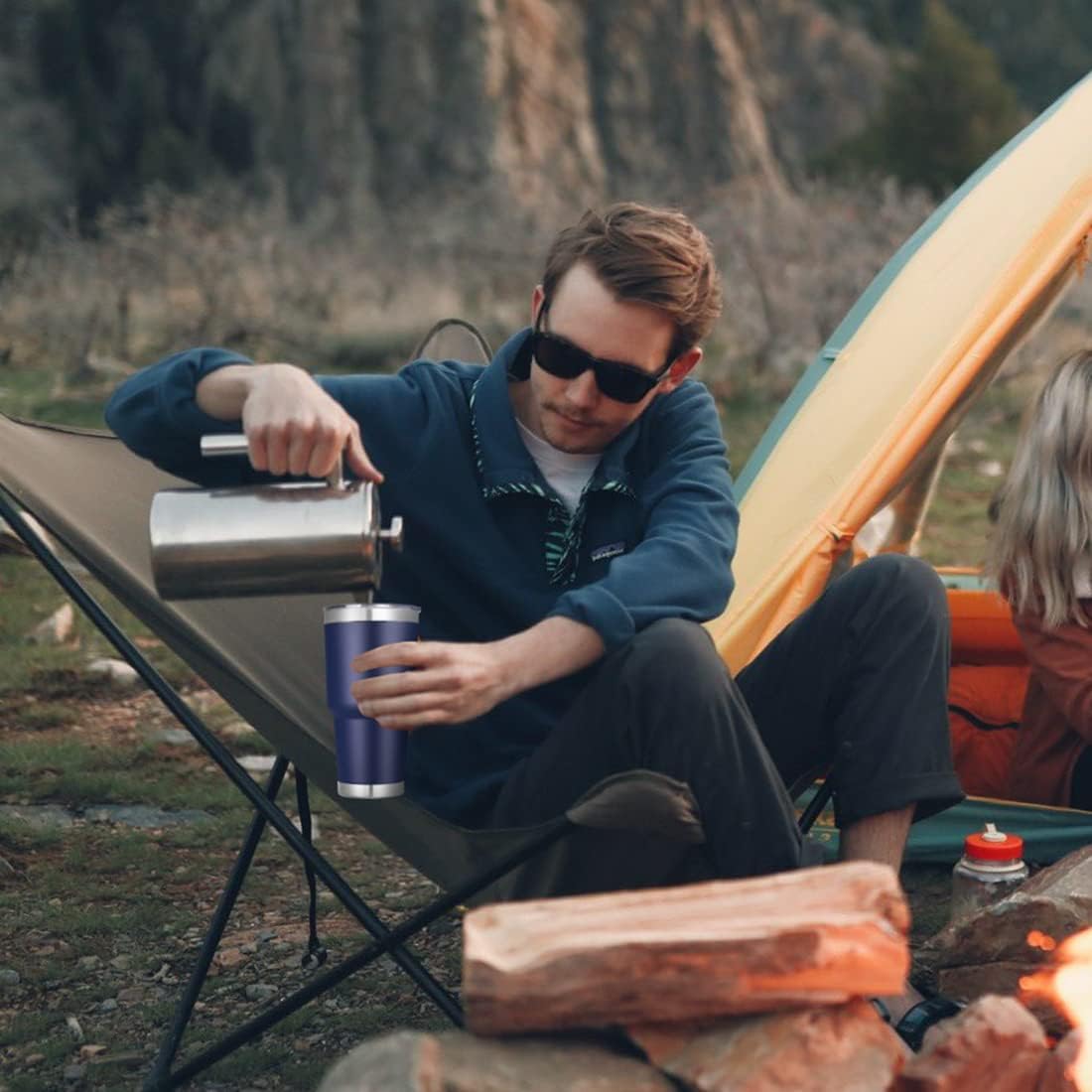 DOMICARE 30 oz Tumbler with Lid and Straw, Stainless Steel Tumblers Bulk, Insulated Vacuum Double Wall Travel Coffee Mug, Durable Powder Coated Tumbler Cups (Navy, 12)