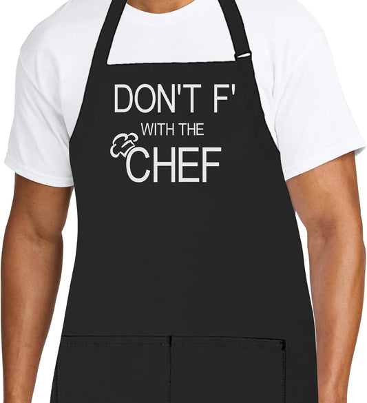 Personalized Chef Apron for Men, Custom Embroidered Design, Professional Kitchen Cooking BBQ Grilling for Dad, Decorated in USA