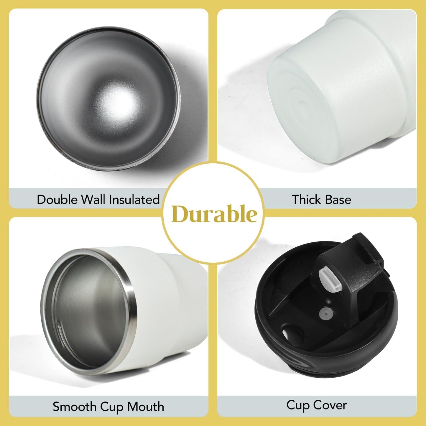 6oz Vacuum Insulated Espresso Cup Set of 2, Espresso Shot Cup for Coffee, Double Wall Stainless Steel Mini Tumbler Shot Glasses with Lid