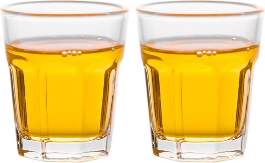 Shot Glasses Set 50ML/1.5oz.Small Espresso and LiquorGlasses for Whiskey TequilaVodka, Thick Glass Cups forPotter Style Cocktails Bar Party（2 Piece ）