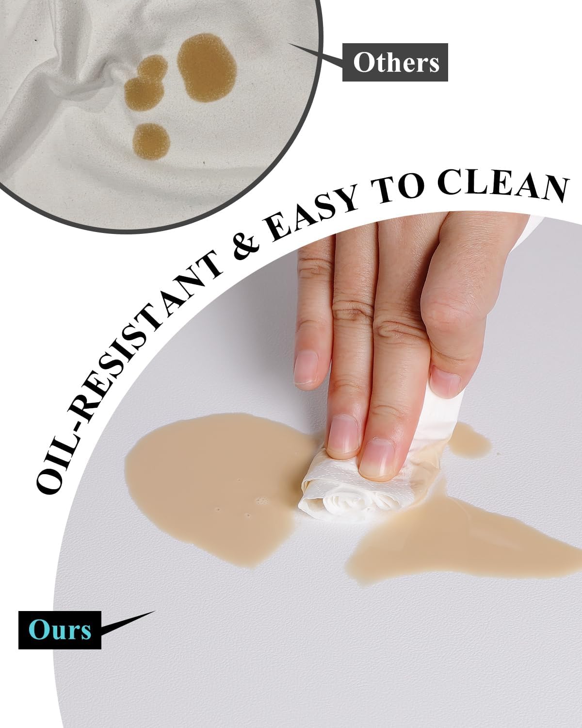 Pure White Plastic Table Cover Protector, 30" x 60" Waterproof Easy Flat PVC Desk Pad Mat, 1.5mm Thick Rectangle Vinyl Table Top Protector for Dining Room Table, Office, Dresser