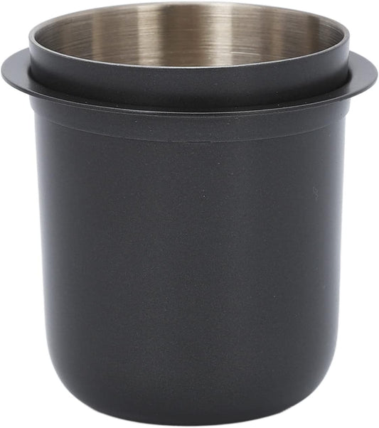 Espresso Dosing Cup Sturdy Stainless Steel Coffee Making Dosing Cup, 150ml 58mm Universal Inverted Coffee Powder Cup for Coffee Machine, 2.7x2.3x2.9in Espresso Cup Release Hand Kit (Silver) (Green)