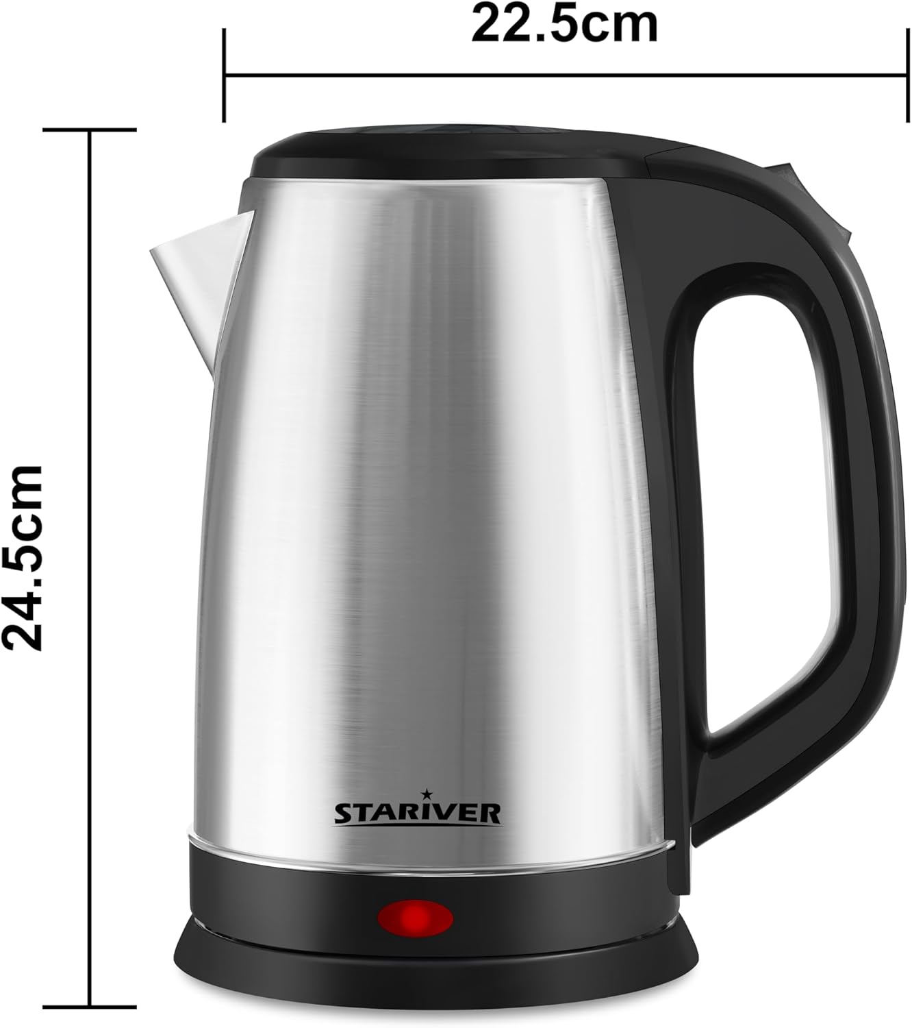 Stariver 2.5L Large Electric Kettle, BPA Free Stainless Steel Water Heater, Fast Boil Electric Tea Kettle, Water Boiler with Auto Shut-Off & Boil-Dry Protection for Family (10-12 Cups)