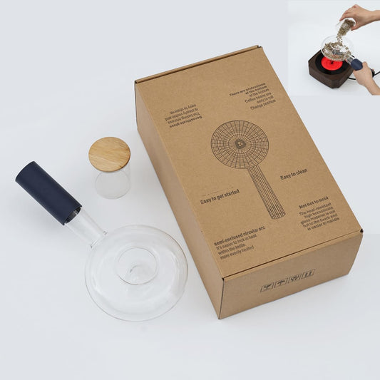 Portable glass coffee bean roaster - High borosilicate glass manual home coffee roasting kit, suitable for small batch roasting of nuts and coffee beans, stove-safe (50-80 grams capacity)