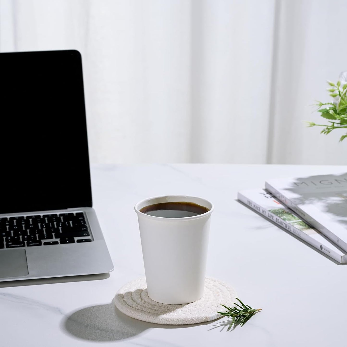 LITOPAK 1000 Count Coffee Cups 8 oz, Bulk Paper Cups 8 oz, Hot Beverage Drinking Cups for Office, Home, Party, and Events