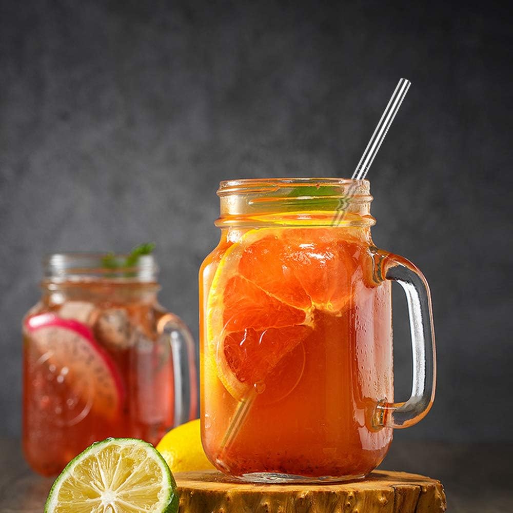 [24 PCS] Extra Long 10.4 inch Value Pack Reusable Stainless Steel Straws Combinations, Tomorotec Metal Straw Sets with Cleaning Brushes, 12 Straight 12 Bent For Tumblers Beverage Drinks Cocktail