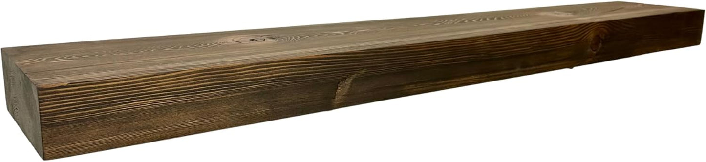 Modern Timber Craft Reclaimed Wood Floating Wall Shelf | Solid Rustic American Barnwood, Floating Shelf Brackets | 2.75" Thickness | 30" L x 8" D, Jacobean, Planed and Sanded, 2 Pack