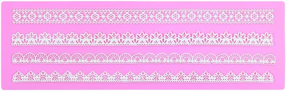 Embossing Lace Fondant Molds, Woodgrain Fondant Mats Molds, Silicone Molds for Cake Decorating set of 2