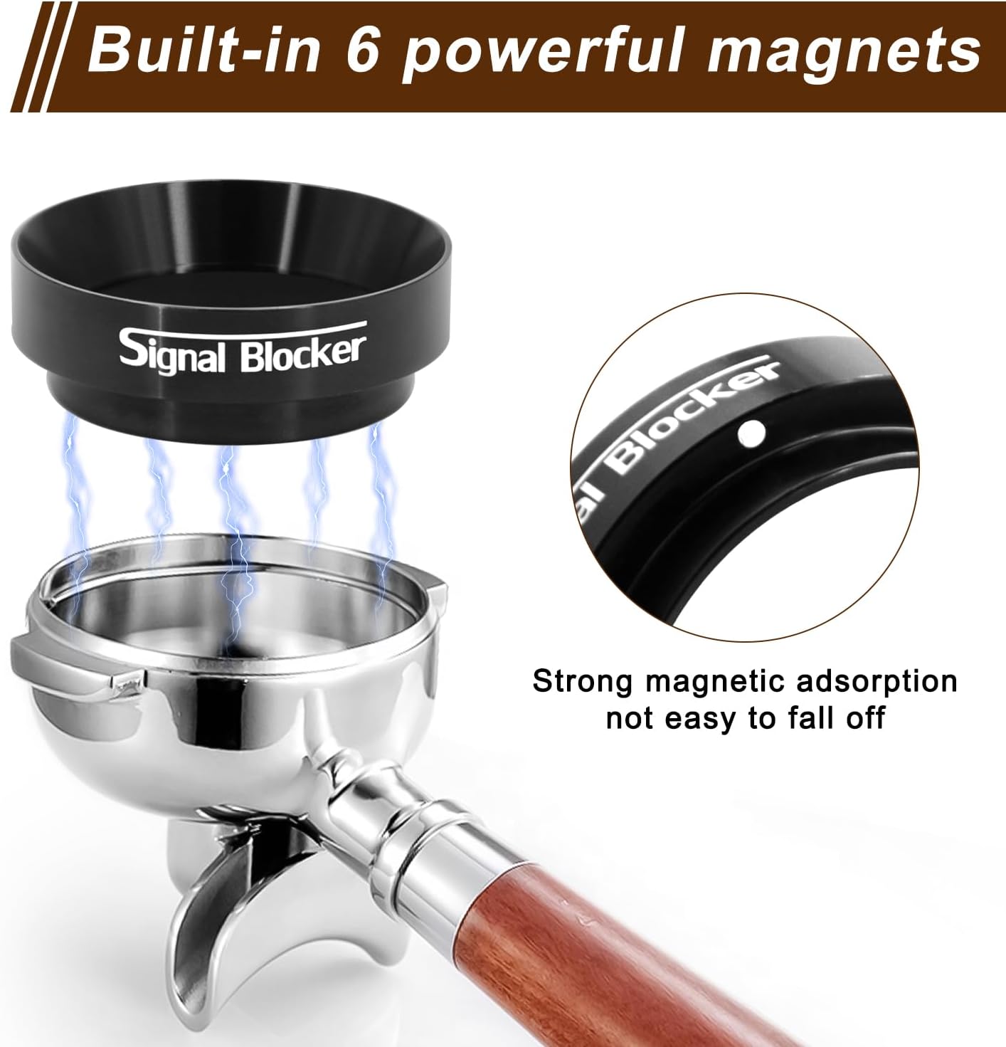 54mm Espresso Dosing Funnel & 53.5mm Puck Screen for Breville: Magnetic Coffee Dosing Ring Aluminium Metal - Reusable 1.7mm Thickness 150μm Puck Screen 316 Stainless Steel | Fits All 54mm Portafilters