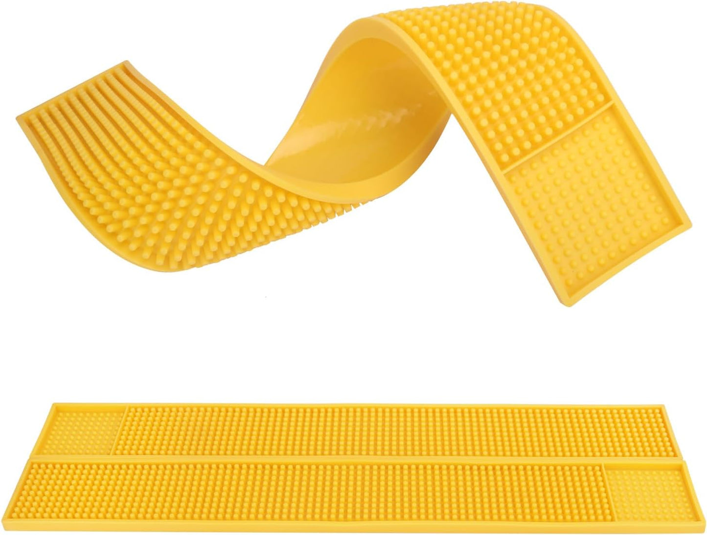 6 Pack Rubber Bar Mats, 24" x 3.15" Yellow Bar Service Spill Mat for Countertop Bartending, Efficient and Stylish Solution