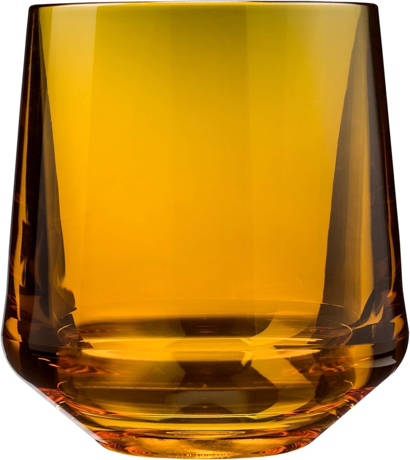 Drinique Unbreakable Stemless Wine Glasses (Set of 4) 12oz Tritan Plastic Stemless Glassware for Indoor or Outdoor Use - Amber